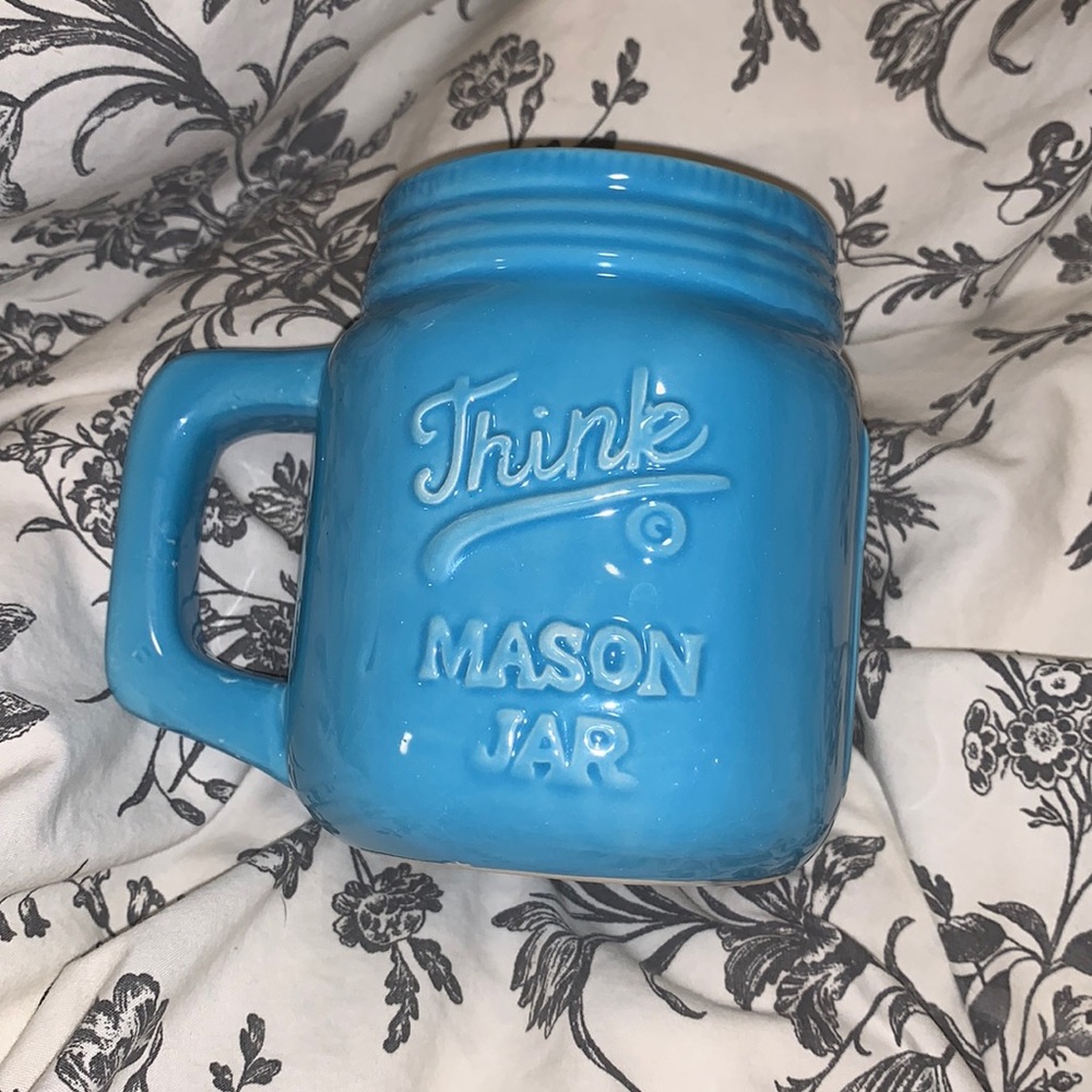 Light Blue Mason Jar style Mug